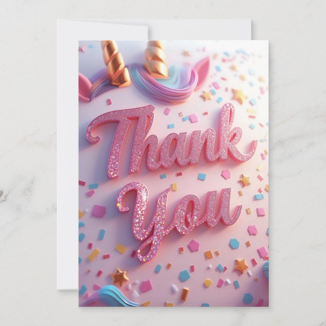 Kids Birthday Thank-You Card | Matching Party Coll (Front)