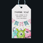 Kids Birthday Watercolor Monsters Thank You Gift Tags<br><div class="desc">Thank your guests for coming to your little one's birthday party using these monster themed favor tags. These favor tags feature cute watercolor monsters and the best part is that the favor tags can be personalized with your own thank you! Just follow the text prompts and go ahead and make...</div>