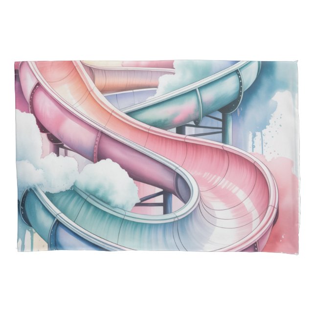 Kids’ Birthday Waterslide Party Gift Pillow Case (Front)