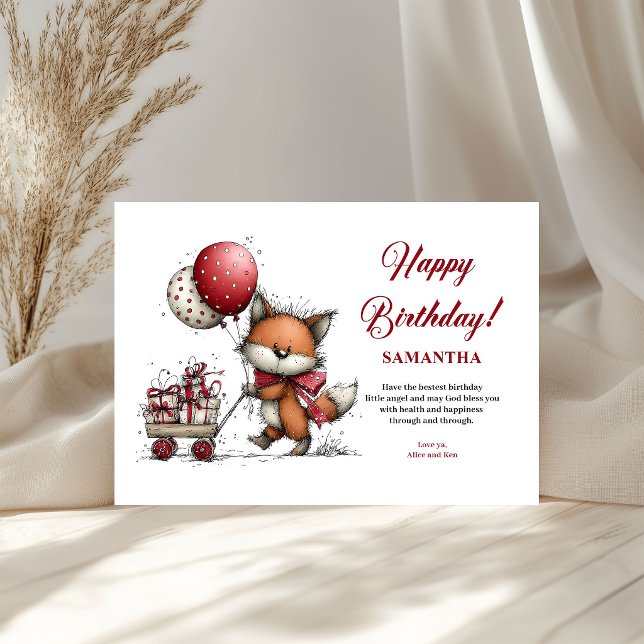 Kids Birthday Whimsical Animals Personalized kids  (Kids Birthday Whimsical Animals Personalized kids greeting card)