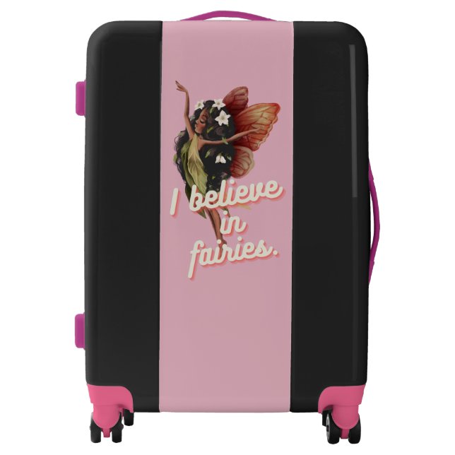 Kids Black Fairy Luggage (Front)