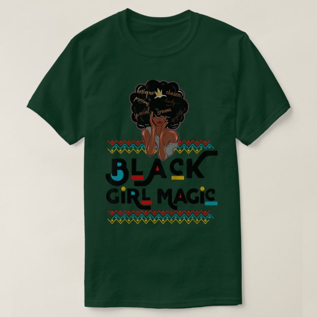 Kids Black Girl Magic African American Melanin Kid T-Shirt (Design Front)