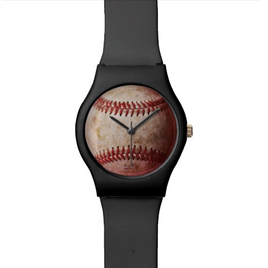 Kids Black Watch with Baseball Face