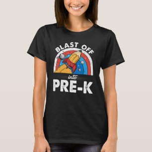 Kids Blast Off Into Pre K Rocket Pencil First Day  T-Shirt