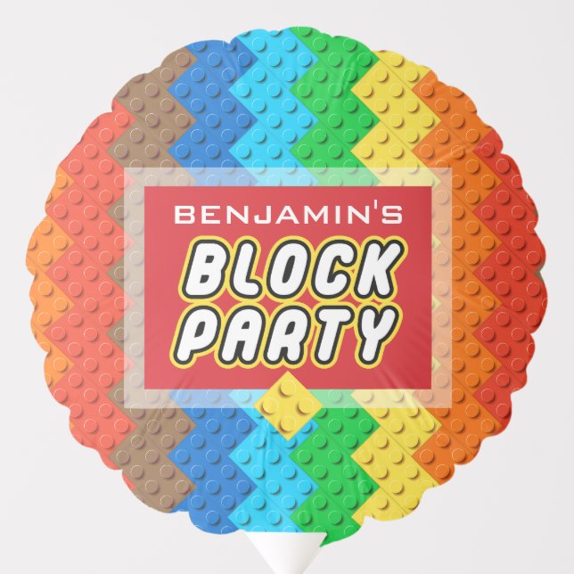 Kids Block Party Toy Building Bricks Balloon (Front)