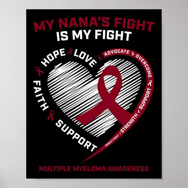 Kids Blood Cancer Nana My Fight Multiple Myeloma A Poster (Front)