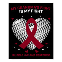 Kids Blood Cancer Support Grandma Multiple Myeloma Poster