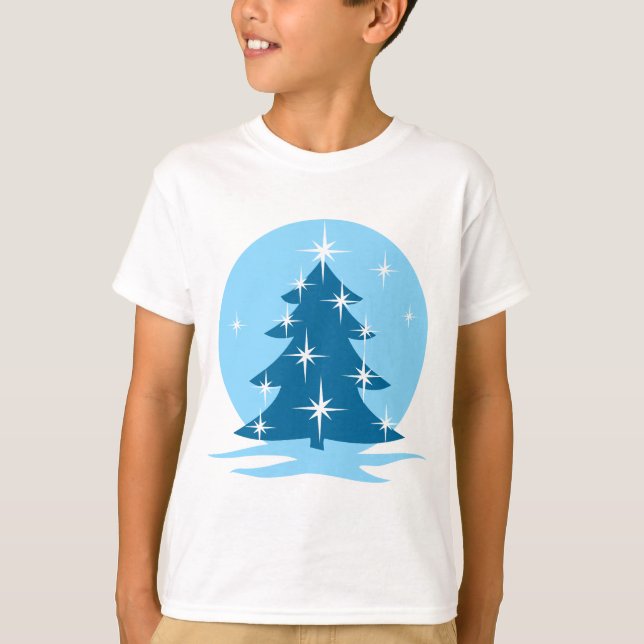 Kid's Blue Christmas Sweatshirt Classic Holiday T-Shirt (Front)