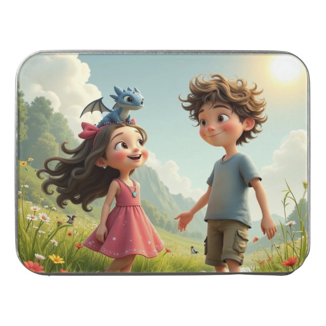 Kids Blue Dragon Jigsaw Puzzle (Case Horizontal)