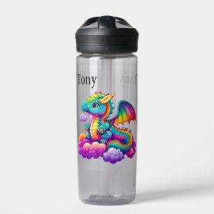 Kids Blue Dragon Personalize Water Bottle