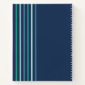 Kid's Blue Green Stripe Name Boy's Notebook | Zazzle