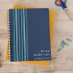 Kid's Blue Green Stripe Name Boy's Notebook | Zazzle