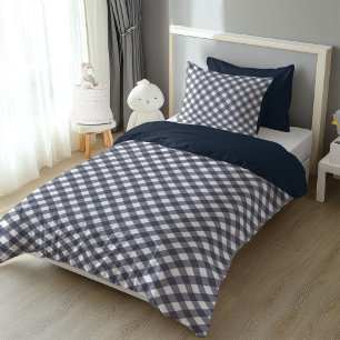 Kids' Blue Plaid Bedding Set in Classic Style Duvet Cover
