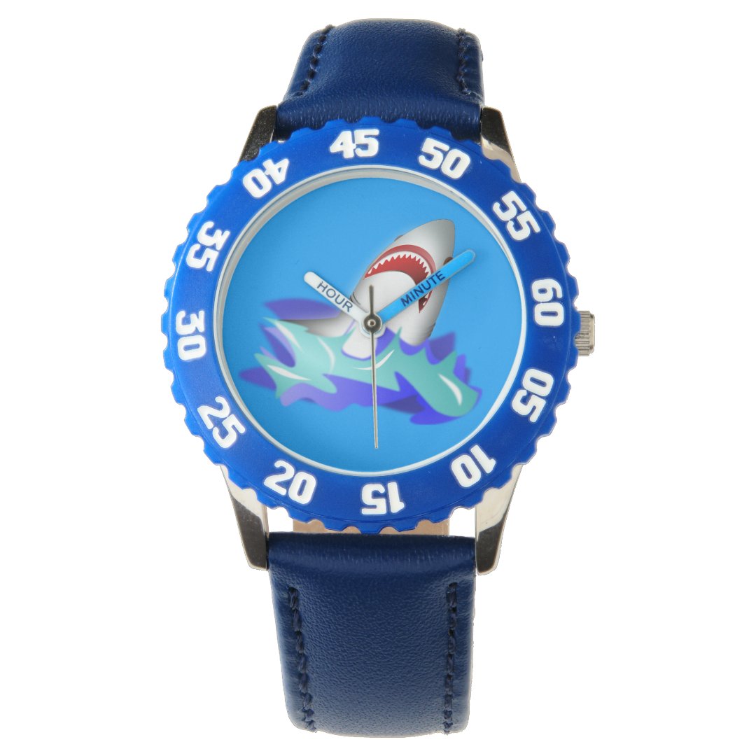 Kids Blue Shark Watch | Zazzle