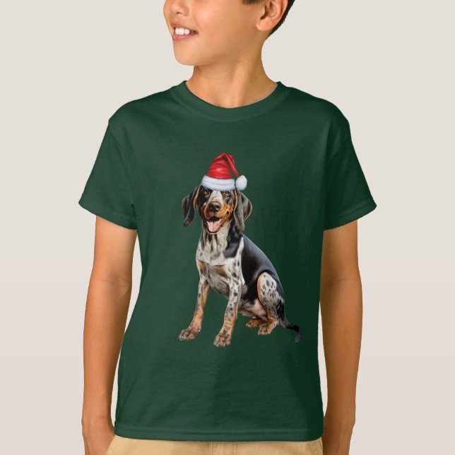 Kids Bluetick Coonhound Dog Lover Funny Christmas T-Shirt (Front)