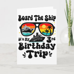 Kids Board The Ship It's My 3rd Birthday 3 Years O Card