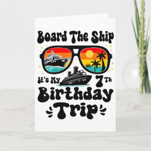 Kids Board The Ship It's My 7th Birthday 7 Years O Card