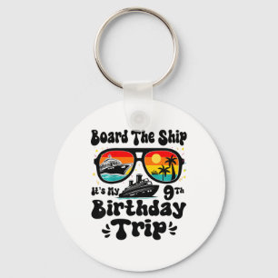 Kids Board The Ship It's My 9th Birthday 9 Years O Keychain