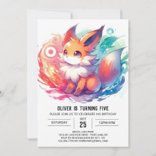 Kids Boho Fox Birthday Invitation