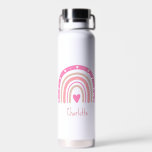 Kid's Boho Rainbow Custom Name Girl  Water Bottle<br><div class="desc">Kid's Boho Rainbow Custom Name Girl Water Bottle. Choose the size and color from the options menu.</div>