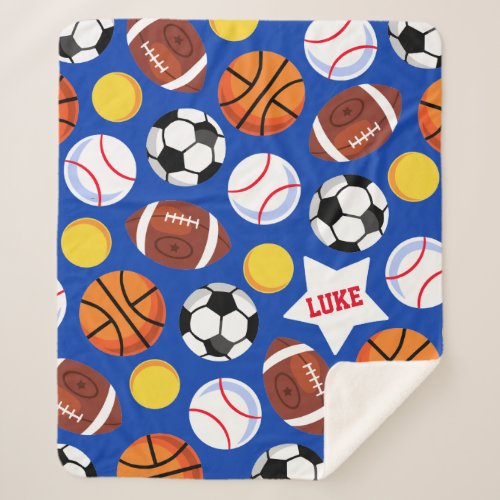 Kids Bold Colorful Graphic Sports Throw