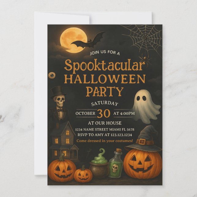 Kids Boo Bash Spooktacular Party Invitation (Front)