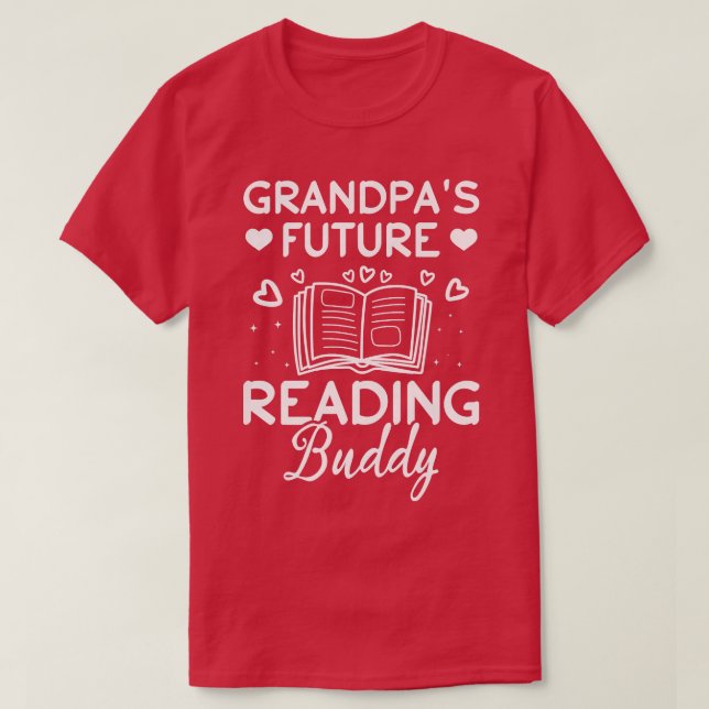 Kids Book Lover Child Grandpa's Future Reading Bud T-Shirt (Design Front)
