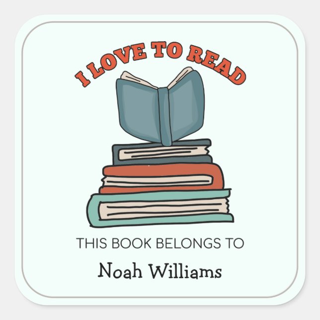 Kids Book Stack Personalized Bookplates (Front)