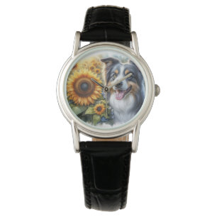 Kids Border Collie Sunflower eWatch Watch