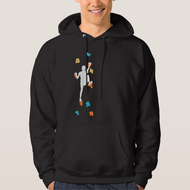 Kids  Bouldering Climber Wall Climbing Climbing Ha Hoodie (Front)