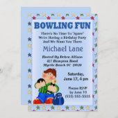 Kids Bowling Birthday  Invitation (Front/Back)