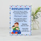 Kids Bowling Birthday  Invitation (Standing Front)