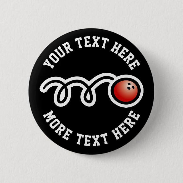 Kid's bowling Birthday party favor custom name Button (Front)