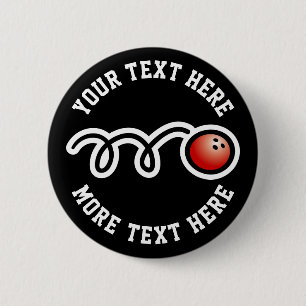 Kid's bowling Birthday party favor custom name Button