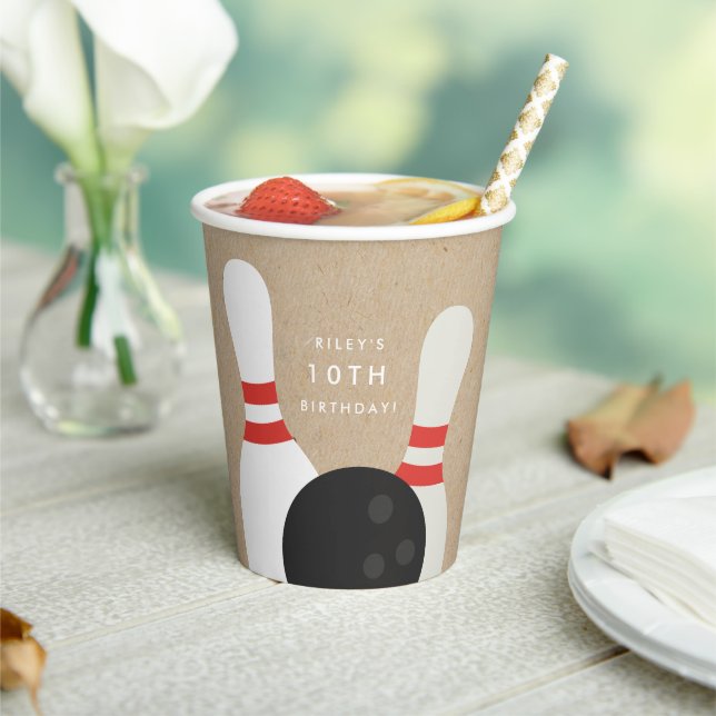 Kids Bowling Birthday Party  Paper Cups (Insitu)