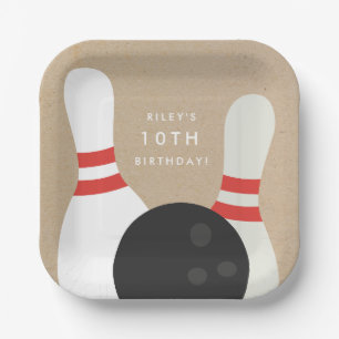 Kids Bowling Birthday Party Paper Plates