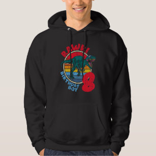 Kids Boy 8th Birthday I Rawr Tyrannosaurus Rex I F Hoodie