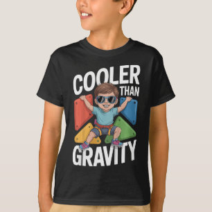 Kids Boy Bouldering Cooler Than Gravity Rock Climb T-Shirt
