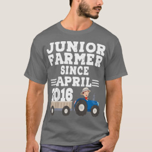 Kids Boy Junior Farmer Since April 2016 Birthday  T-Shirt