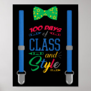 Kids Boys 100 Days of School - 100 Days of Class a Poster