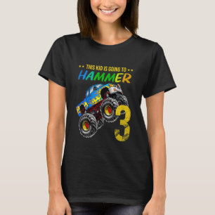 Kids Boys 3rd Birthday Monster Truck Birthday Hamm T-Shirt