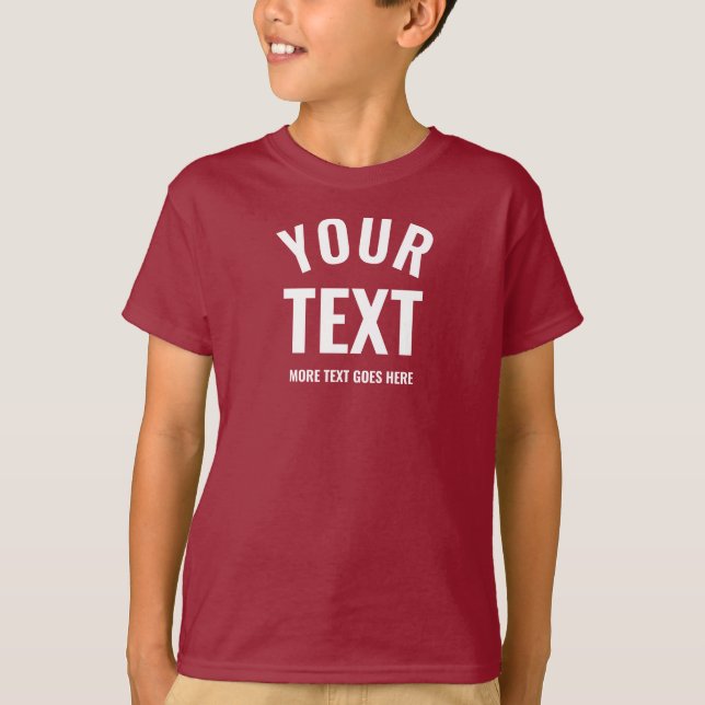 Kids Boys Best Modern Elegant Maroon Red Template T-Shirt (Front)