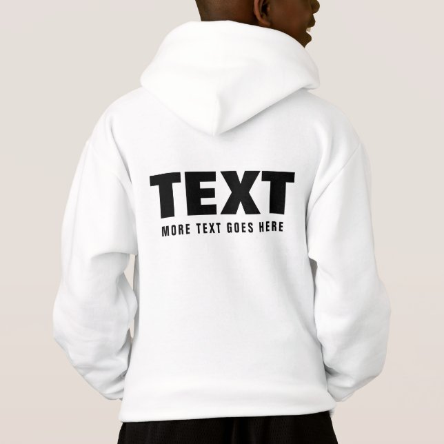 Kids Boys Big Font Words Double Side Printed Hoodie (Back)