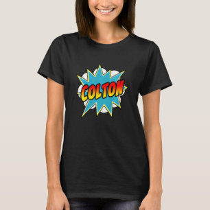 Kids Boys Colton Comic Book Superhero Name T-Shirt
