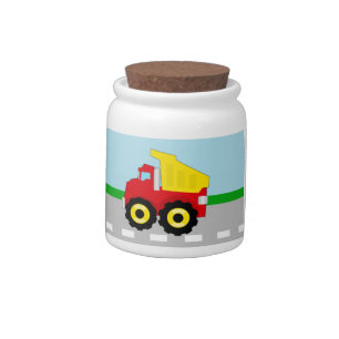 Kids Boys Construction Dumptruck Candy Jar