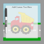 Kids Boys Construction Dumptruck Dry-Erase Board