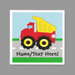 Kids Boys Construction Dumptruck Napkins