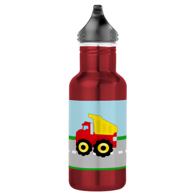 Kids Boys Construction Dumptruck Stainless Steel Water Bottle (Right)