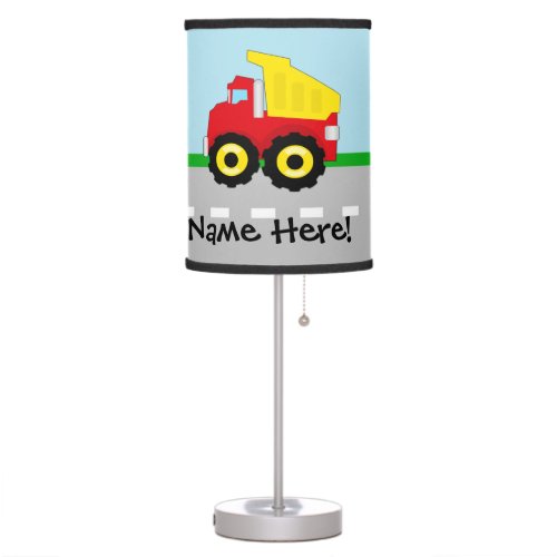 Kids Boys Construction Dumptruck Table Lamp