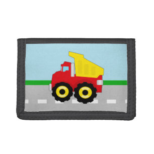 Kids Boys Construction Dumptruck Tri-fold Wallet